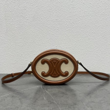 셀린느 라지 오벌 퀴르 백(내추럴, 브라운)