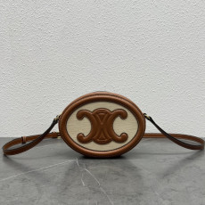 셀린느 라지 오벌 퀴르 백(내추럴, 브라운)