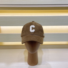셀린느 'C' 이니셜 코듀로이 베이스볼 캡(브라운)