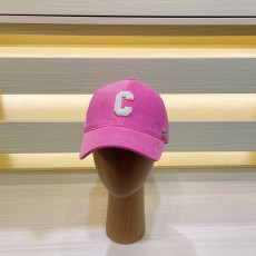 셀린느 'C' 이니셜 코듀로이 베이스볼 캡(핑크)