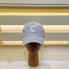 셀린느 'C' 이니셜 코듀로이 베이스볼 캡(라벤더 그레이)