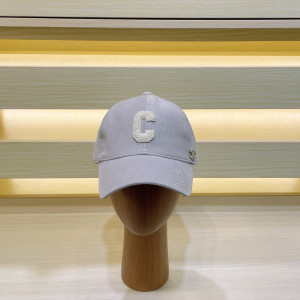 셀린느 'C' 이니셜 코듀로이 베이스볼 캡(라벤더 그레이)