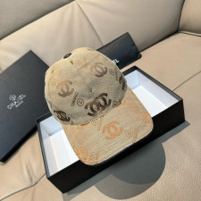 샤넬 더블 CC 모노그램 자카드 베이스볼 캡(브라운)