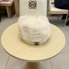 샤넬 CC 트위드 베레모(화이트)