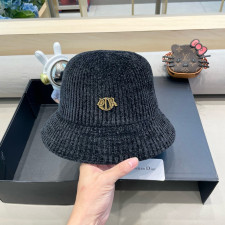 디올 빈티지 아이콘 로고 골지 니트 버킷햇(블랙)