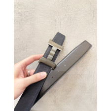 에르메스 리버시블 브러시드 H 버클(딥네이비, 다크실버)