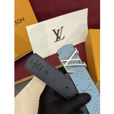 루이비통 LV 디멘션 리버서블 실버 버클 벨트(블루)