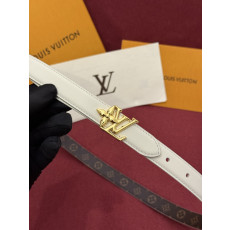 루이비통 LV 블룸 LV 골드 버클 리버서블 벨트(화이트)