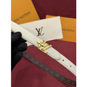 루이비통 LV 블룸 LV 골드 버클 리버서블 벨트(화이트)