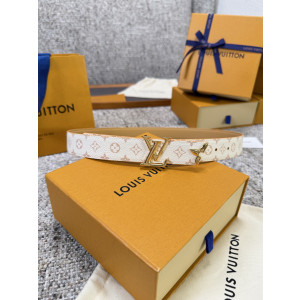 루이비통 프리티 LV 모노그램 골드 버클 리버서블 벨트(허니베이지)